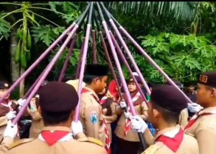 Pramuka Sejati Nih! Nikah Pakai Tradisi Tongkat Pora 