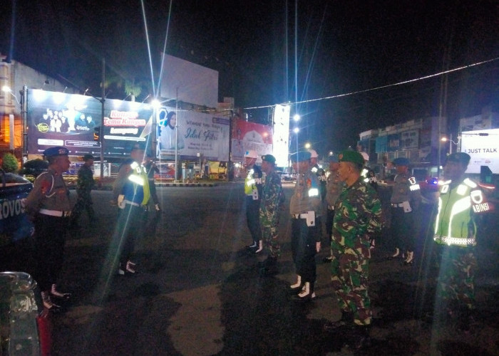 Bentuk Sinergitas, Polri dan TNI Amankan 9 Titik di Kota Bandar Lampung dari Tindak Kriminal
