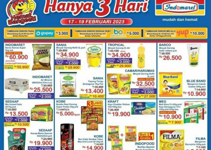Cek Promo Indomaret Bertanda Kartu Kredit, Debit, Gopay, ShopeePay, Atau Ovo, Berlaku 17 - 19 Februari 2023