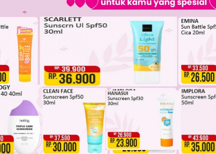 Belanja Murah Produk Sunscreen di Alfamart, Lindungi Wajah Dengan Skincare Berkualitas 