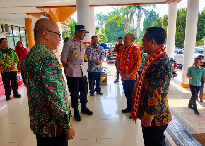 Sekkab dan Jajaran Bersama Forkopimda Sambut Kedatangan Pj Bupati Tanggamus