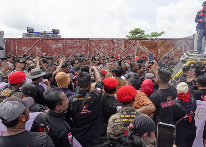 Grib Jaya Lampung Gelar Aksi Long March Tuntut PT Agung Jaya Raya Indonesia Penuhi Aspirasi Warga