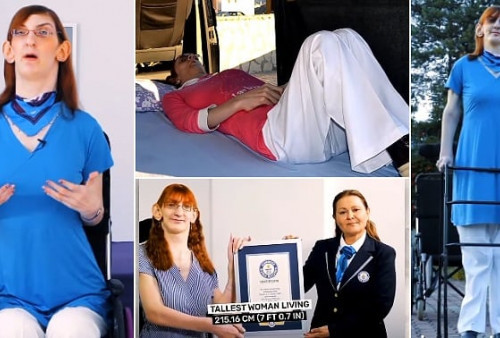 Wanita Tertinggi di Dunia Pecahkan 5 Rekor Guinness 
