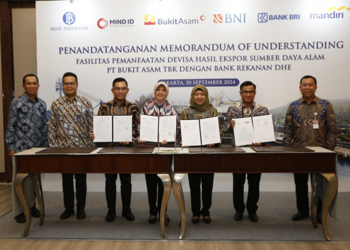 PT Bukit Asam MoU Dengan Tiga Bank Himbara untuk Fasilitas Pemanfaatan DHE SDA