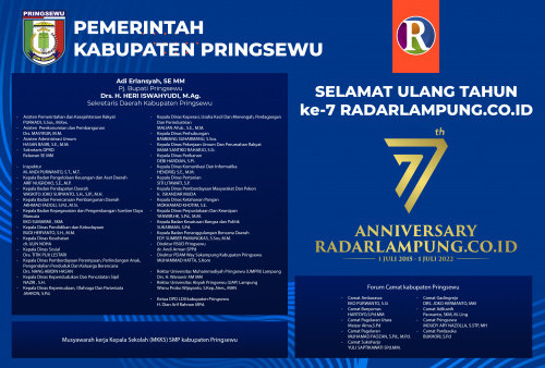 Pemkab Pringsewu Mengucapkan Selamat Ulang Tahun ke-7 Radarlampung.co.id