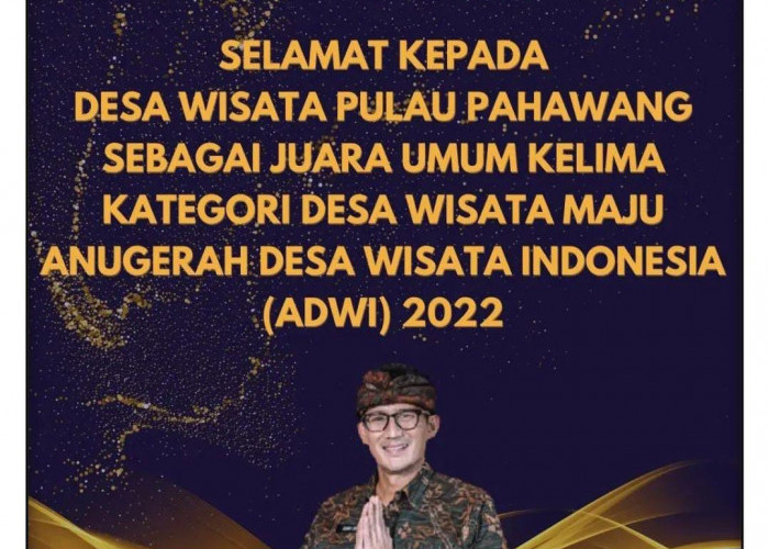 Desa Wisata Pulau Pahawang Juara Umum Kelima ADWI 2022 Kategori Desa Wisata Maju 