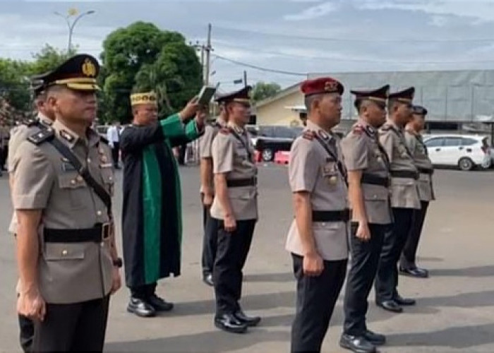 6 Pejabat Baru Hasil Mutasi Polri Polresta Bandar Lampung Resmi Bertugas 