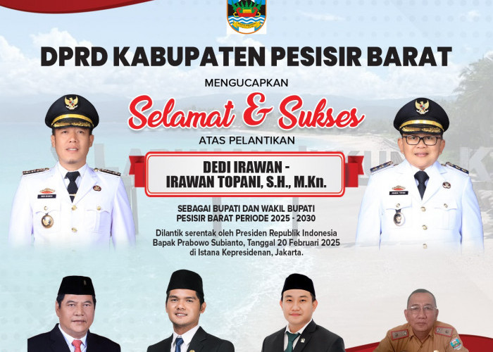 DPRD Pesisir Barat: Selamat Bertugas Dedi Irawan dan Irawan Topani