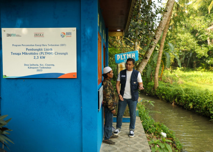 BRI Peduli Beri Bantuan Pembangkit Listrik Tenaga Mikro Hidro di Desa BRILIAN Jatihurip 