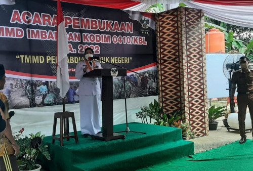 Buka TMMD Imbangan, Eva Dwiana Tantang Dandim 0410/KBL