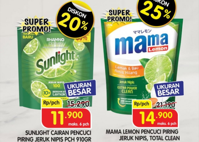 Promo Superindo Buat Emak-emak Hari ini, Ada Mama Lemon Diskon 25 Persen 