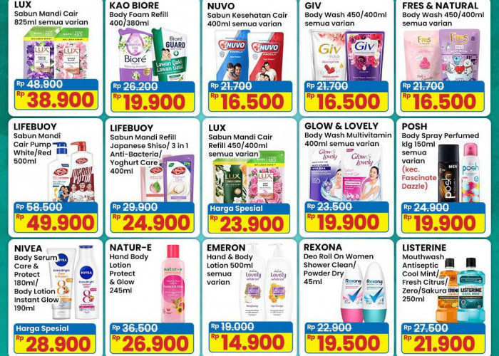Ada Promo Indomaret Personal Care Paling Murah, Dapatkan Diskon Sabun Cair Glowing Mulai Rp 16 Ribu 