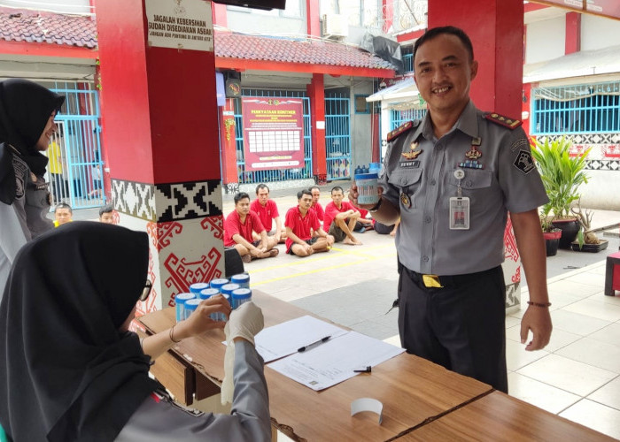 Wujudkan Zona Bebas Narkoba, Rutan Kelas IIB Kota Agung Tanggamus Lampung Gelar Tes Urine Mendadak