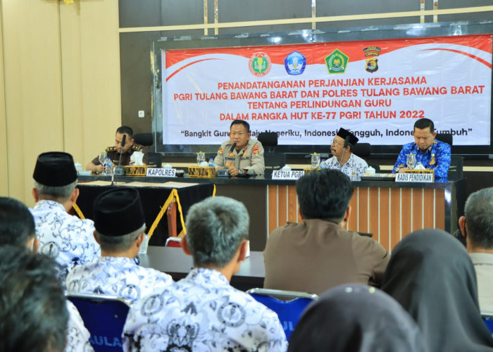 Lindungi Guru dari Hukum, PGRI Tubaba MoU dengan Polres Tubaba