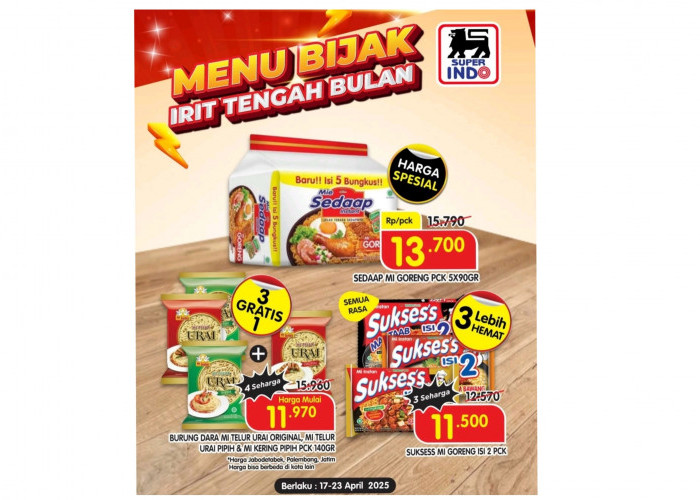 Menu Bijak Irit Tengah Bulan Bersama Superindo, Beli 3 Lebih Hemat Mie Goreng Sampai Diskon 30 Persen Nugget 