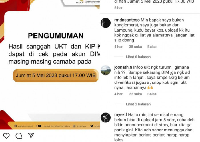 Viral, Calon Mahasiswa Baru Itera Keluhkan Hasil Sanggah UKT: Bapak Saya Bukan Konglomerat!