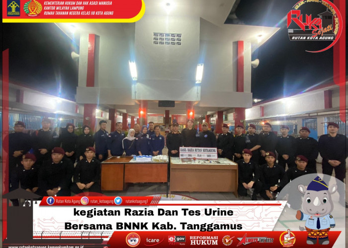 Rutan Kota Agung-BNNK Tanggamus Gelar Razia dan Tes Urine