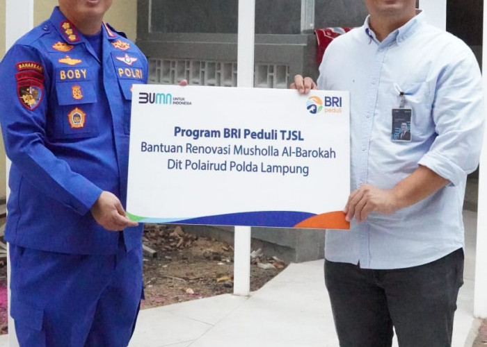 BRI Salurkan Bantuan Renovasi Mushola Al-Barokah Dit polairud Polda Lampung