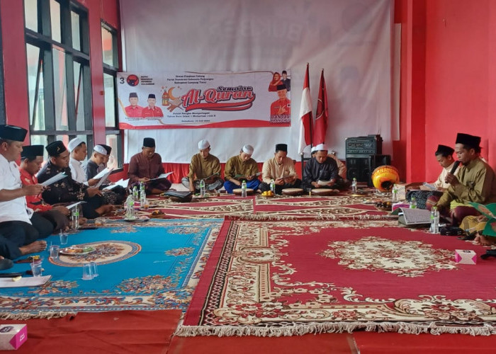Sambut 1 Muharam 1445 Hijriah, DPC PDIP Lamtim Gelar Semaan Alqur'an dan Sholawatan