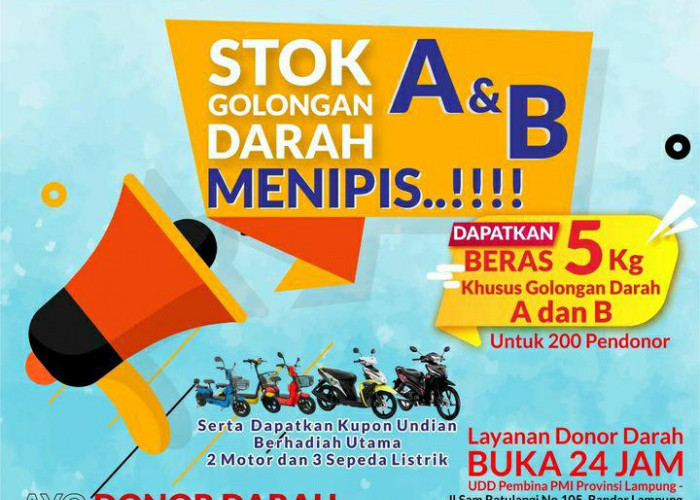 Jangan Dilewatkan! Donor Dapat Beras Gratis, Khusus untuk Golongan Darah Ini 