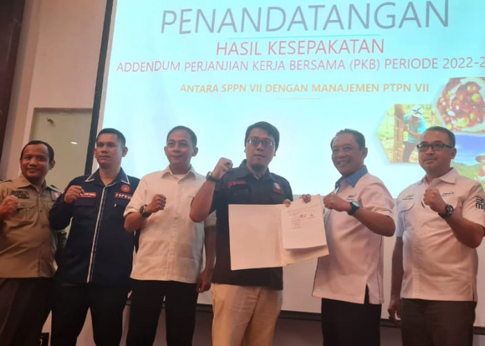 PTPN VII-SPPN VII Tanda Tangan Addendum PKB 2022-2023