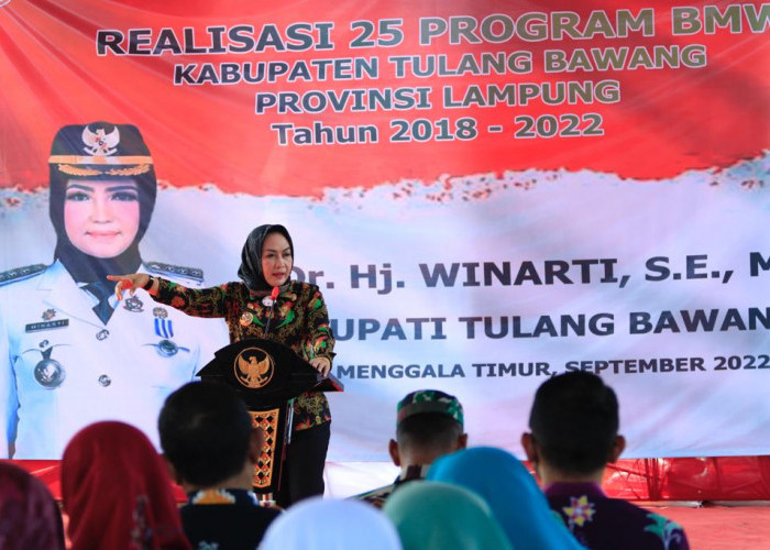 Winarti Ajak Masyarakat Gotong Royong Bangun Tulang Bawang