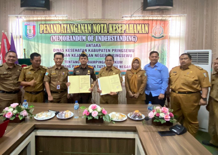 Diskes-Kejari Pringsewu MoU Penanganan Bidang Datun 