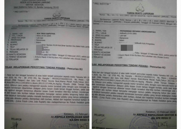 Terlibat Curanmor, Oknum Polisi Bertugas di Polres Lamtim Terancam PTDH