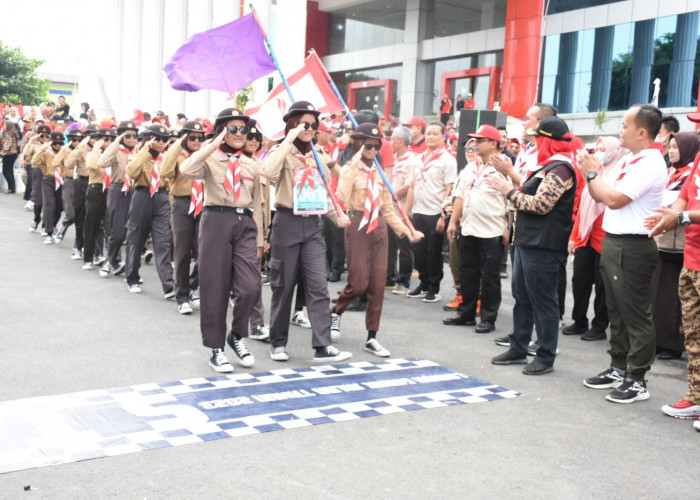 Lomba Gerak Jalan Beregu Kwartir Cabang Pramuka Bandar Lampung Diikuti 9.041 Peserta, Ini Daftar Juaranya