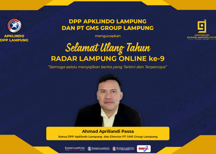 DPP APKLINDO Lampung dan PT GMS Group Lampung Mengucapkan Selamat Hari Jadi Radar Lampung Online ke-9