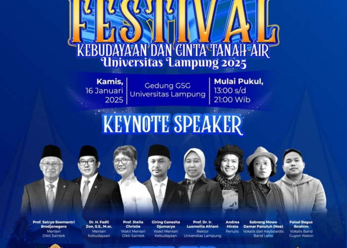 Hadirkan Keynote Speaker 2 Menteri, Unila Gelar Anugerah Be Strong Festival Kebudayaan Dan Cinta Tanah Air 