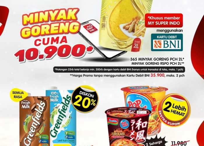 Update Promo 1 Hari Superindo: Minyak Goreng 2 Liter Cuma Rp 10.900 Melalui Kartu Debit BNI
