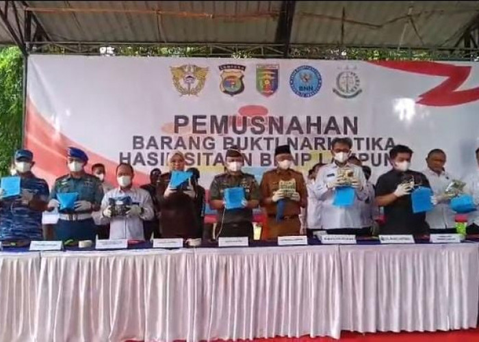 BNNP Lampung Musnahkan 14,9 Kg Sabu Jaringan Aceh, Tiga Tersangka Terancam Hukuman Mati