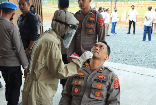 Cegah Penyebaran Covid-19, Polres Tubaba Swab Antigen