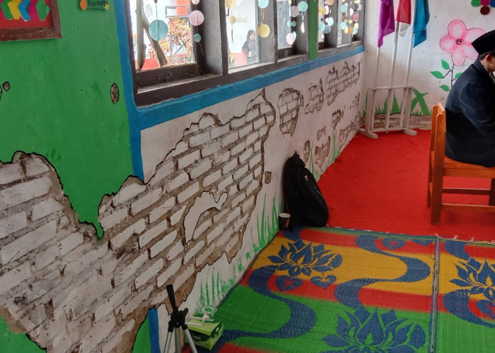 Tak Ada Perbaikan, Dinding Rusak di SDN Lampung Barat Dirubah Jadi Begini 