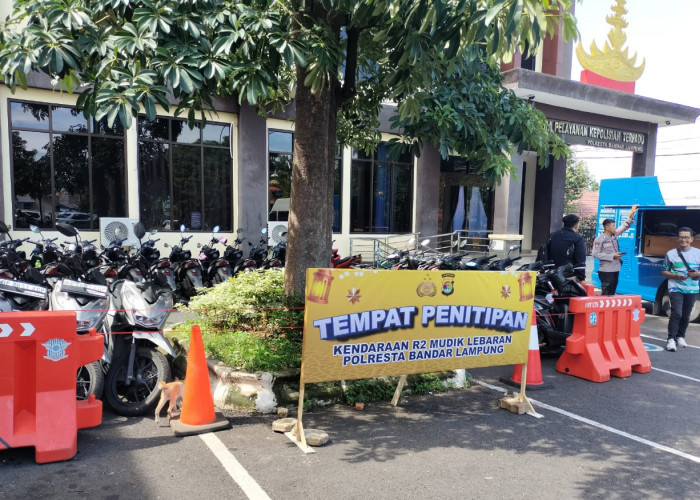 Hingga 7 April 2024, Polresta Bandar Lampung Terima Titipan 224 Sepeda Motor Warga Yang Mudik Lebaran 