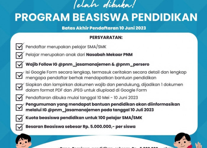 Pelajar SMA di Lampung Berpeluang Raih Beasiswa Pendidikan, Ini 7 Referensi Beasiswa yang Bisa Kamu Dapatkan