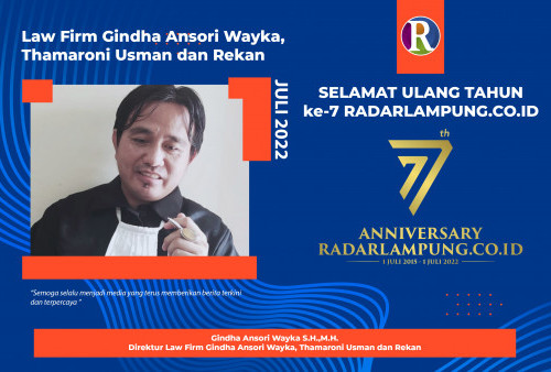 Gindha Ansori Wayka Mengucapkan Selamat Ulang Tahun ke-7 Radarlampung.co.id