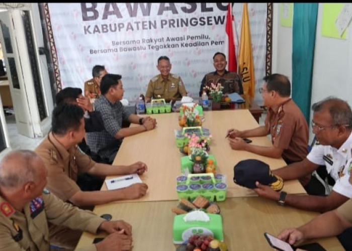 Begini Pesan Ketua Bawaslu Pringsewu saat Menerima Kedatangan PJ Bupati