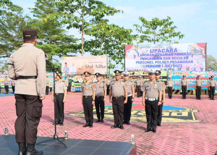41 Personil di Polres Pesawaran Lampung Naik Pangkat