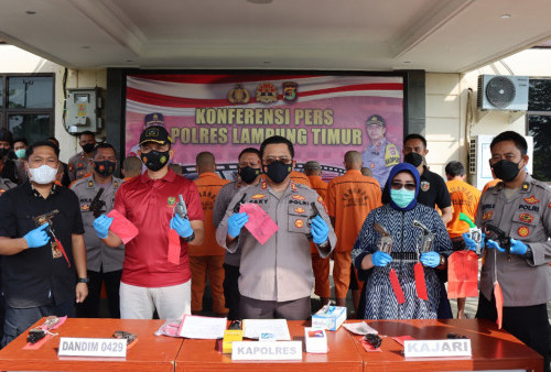 Operasi Sikat Krakatau, Polres Lampung Timur Amankan 24 Tersangka