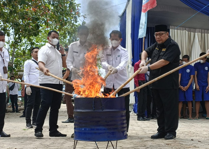Barang Bukti Sabu Periode Maret Sebanyak 8,5 Kg dan Ganja 5 Kg Dimusnahkan BNNP Lampung