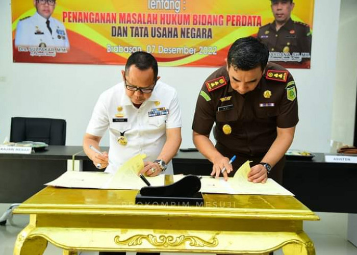 Cegah Pelanggaran Hukum di OPD, Kejari dan Pemkab Mesuji Teken MoU