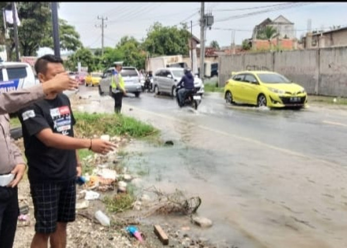 Kini Telah Surut, Akibat Genangan Polres Pringsewu Sempat Turunkan Tim Satgas