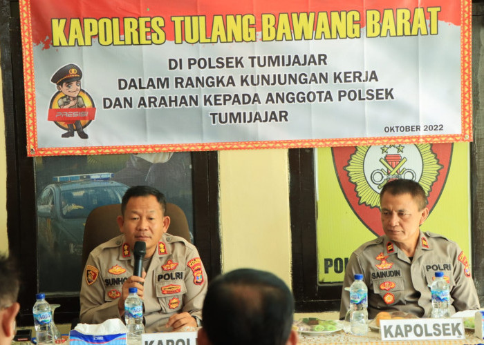 Berkunjung ke Polsek Tumijajar, Ini yang Dibahas Kapolres Tubaba