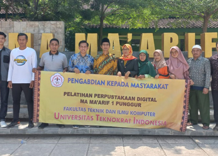 Optimalkan Kinerja Perpusatakaan, Tim PKM UTI Gelar Pelatihan Otomasi di MA Ma’arif 1 Punggur 
