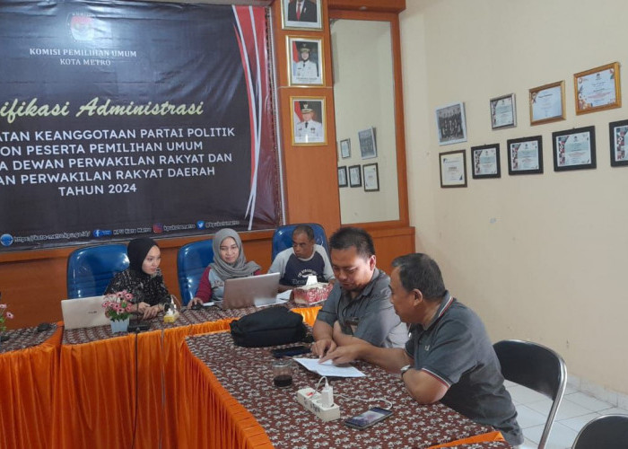 KPU Kota Metro Mulai Verifikasi Administrasi Parpol Calon Peserta Pemilu 2024