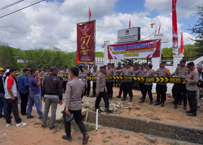 Jelang Pilkada 2024, Polres Mesuji Gelar Simulasi Sispamkota