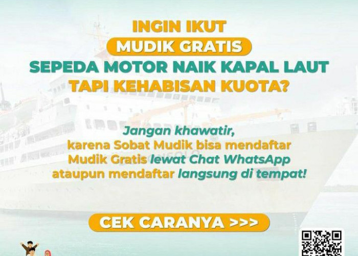 Hanya lewat WhatsApp, Pengendara Motor Bisa Mudik Gratis Naik Kapal Laut, Begini Caranya
