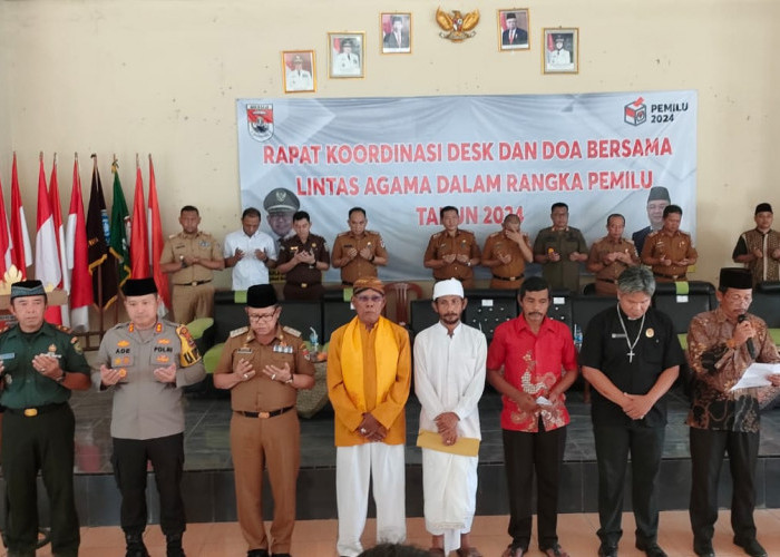 Forkopimda Pemkab Mesuji, Doa Bersama Lintas Agama Jelang Pemilu Damai 2024